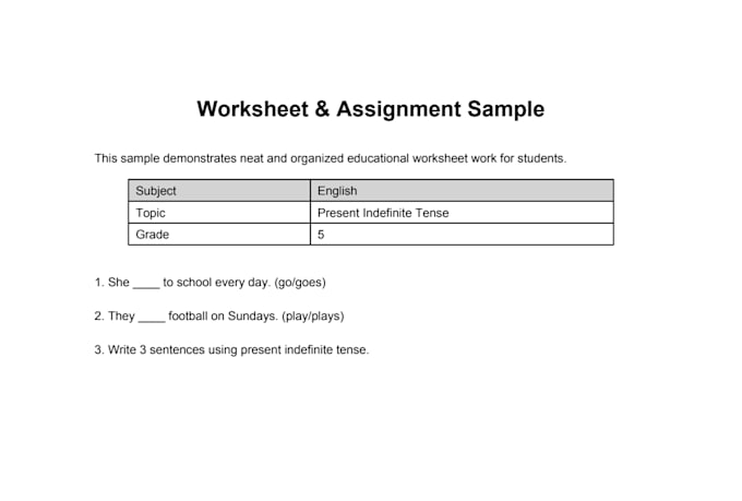 create worksheets and assignments for students